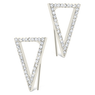 Sterling Silver Janine CZ Geometric Crawler Earrings