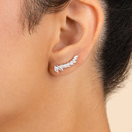 Sterling Silver Skye CZ Threader Crawler Earrings