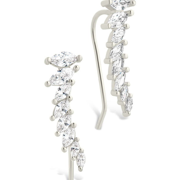 Sterling Silver Skye CZ Threader Crawler Earrings