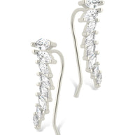 Sterling Silver Skye CZ Threader Crawler Earrings
