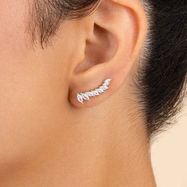 Sterling Silver Skye CZ Threader Crawler Earrings