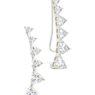 Sterling Silver Jillian CZ Heart Crawler Studs