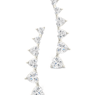 Sterling Silver Jillian CZ Heart Crawler Studs