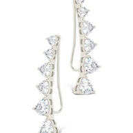 Sterling Silver Jillian CZ Heart Crawler Studs