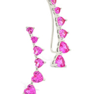 Sterling Silver Jillian CZ Heart Crawler Studs