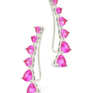 Sterling Silver Jillian CZ Heart Crawler Studs