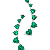 Sterling Silver Jillian CZ Heart Crawler Studs