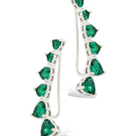 Sterling Silver Jillian CZ Heart Crawler Studs