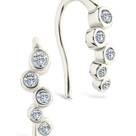 Sterling Silver Talia CZ Bezel Crawler Earrings