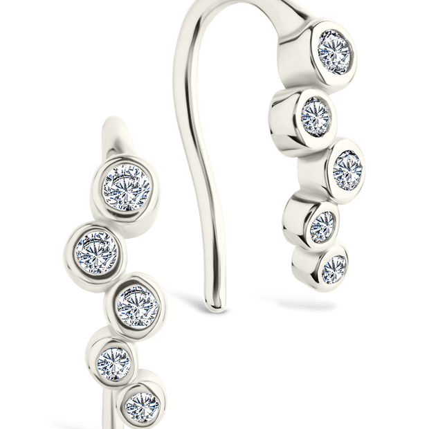Sterling Silver Talia CZ Bezel Crawler Earrings