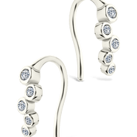 Sterling Silver Talia CZ Bezel Crawler Earrings