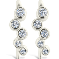 Sterling Silver Talia CZ Bezel Crawler Earrings