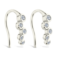 Sterling Silver Talia CZ Bezel Crawler Earrings