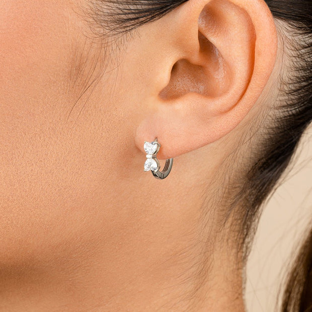 Sterling Silver Ravenna CZ Micro Hoop Earrings