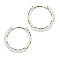 Sterling Silver Henley CZ Baguette Micro Hoop Earrings