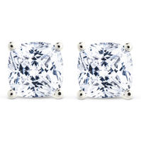 Sterling Silver Cushion Cut Prong Set Stud Earrings