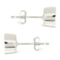 Sterling Silver Helene Round Cut Bezel Set Stud Earrings