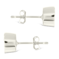 Sterling Silver Trillion Cut Bezel Set Stud Earrings
