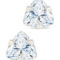 Sterling Silver Trillion Cut Prong Set Stud Earrings