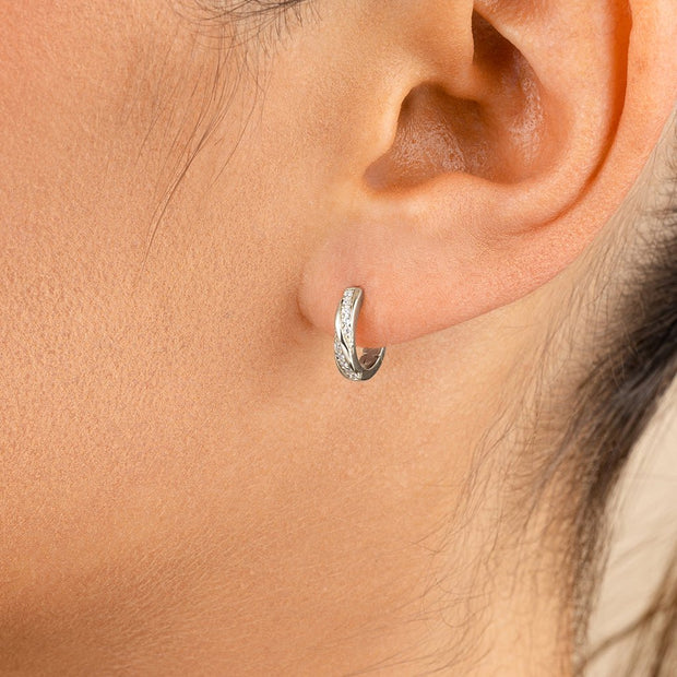 Sterling Silver Adelise Micro Hoops