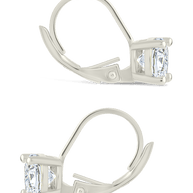 Sterling Silver Round Cut French Clip Earrings