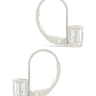 Sterling Silver Princess Cut French Clip Earrings