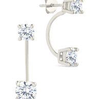 Sterling Silver Brilliant Cut Duo Jackets