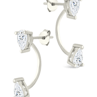 Sterling Silver Pear Cut Duo Jackets