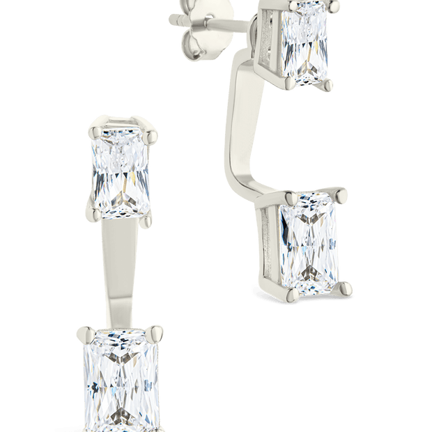 Sterling Silver Emerald Cut Duo Jackets