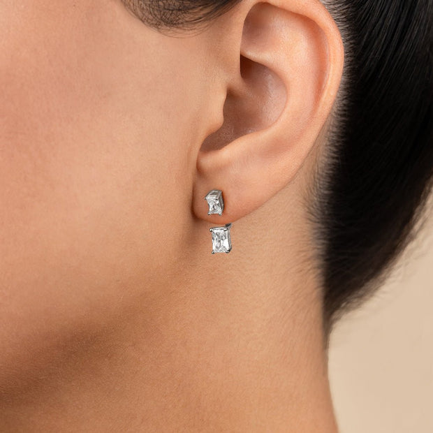 Sterling Silver Emerald Cut Duo Jackets