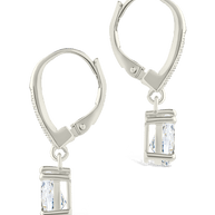 Sterling Silver Angelica Pear Cut CZ French Clip Earrings