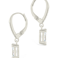 Sterling Silver Allegra Marquise Cut CZ French Clip Earrings