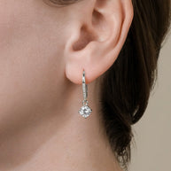 Sterling Silver Matilda Brilliant Cut CZ French Clip Earrings