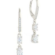 Sterling Silver Liesel Oval Cut CZ French Clip Earrings