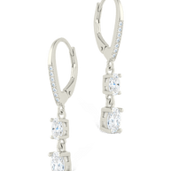 Sterling Silver Liesel Oval Cut CZ French Clip Earrings