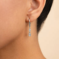 Sterling Silver Liesel Oval Cut CZ French Clip Earrings