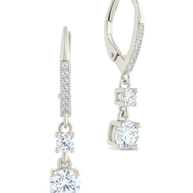 Sterling Silver Magdalena Brilliant Cut CZ French Clip Earrings