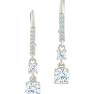 Sterling Silver Magdalena Brilliant Cut CZ French Clip Earrings