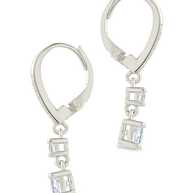 Sterling Silver Magdalena Brilliant Cut CZ French Clip Earrings