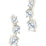 Sterling Silver Round Cut Mini Ear Crawlers