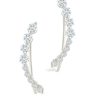 Sterling Silver Brilliant Round CZ Crawlers