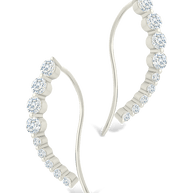 Sterling Silver Brilliant Round CZ Crawlers