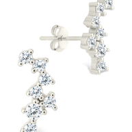 Sterling Silver Round Cut Cluster CZ Crawlers
