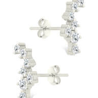 Sterling Silver Round Cut Cluster CZ Crawlers