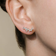 Sterling Silver Round Cut Cluster CZ Crawlers