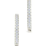 Sterling Silver Thin Bezel Statement Hoops