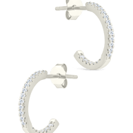 Sterling Silver Thin Bezel Statement Hoops