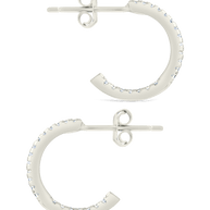 Sterling Silver Thin Bezel Statement Hoops