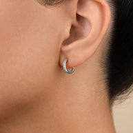 Sterling Silver Thin Bezel Statement Hoops
