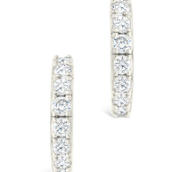 Sterling Silver Eleri CZ Tube Hoops